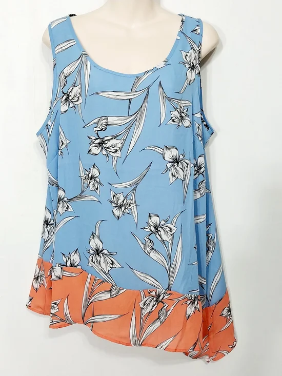 🔵BOGO FREE🔵 Zac & Rachel Top Asymetrical Sleeveless Sz XL - Picture 1 of 5